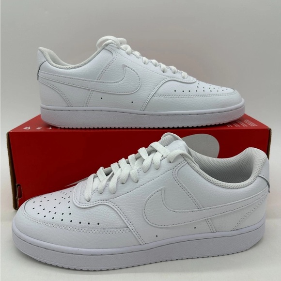 Women's Nike Court Vision Low Casual Shoes - Triple White CD5434_100 - Picture 2 of 14